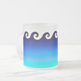 Caneca De Café Vidro Jateado Ondas