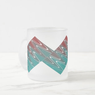 Caneca De Café Vidro Jateado Ondas em branco