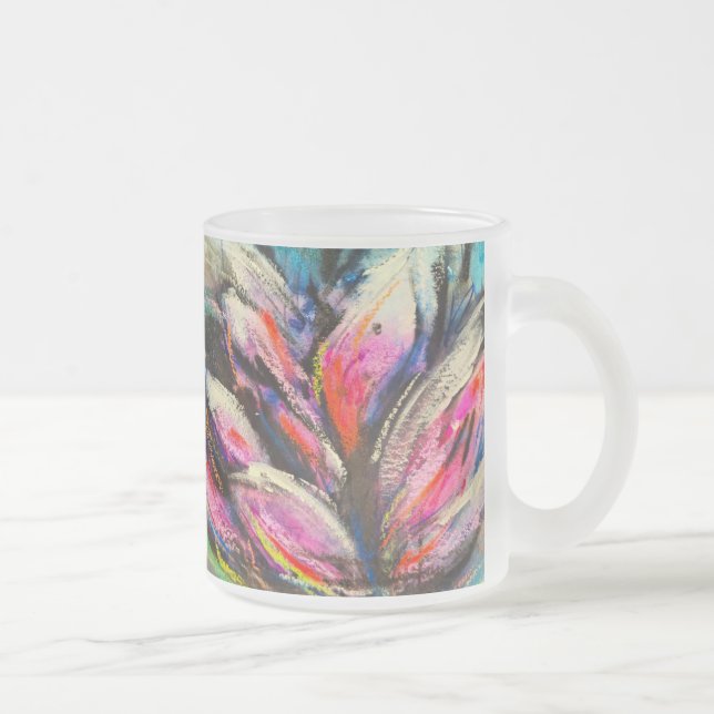 Caneca De Café Vidro Jateado Ondes de calme fleuries (Direita)