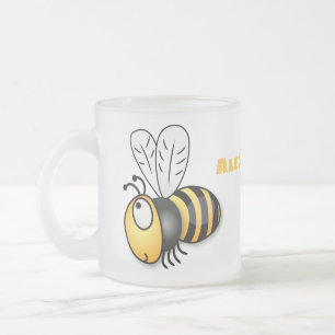 Caneca De Café Vidro Jateado Óptica ilustração de desenho animado de abelha fel