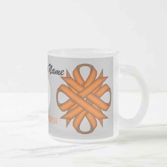 Caneca De Café Vidro Jateado Orange Clover Ribbon Tmpl por Kenneth Yoncich (Direita)