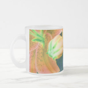 Caneca De Café Vidro Jateado "Orange Lily" Mug
