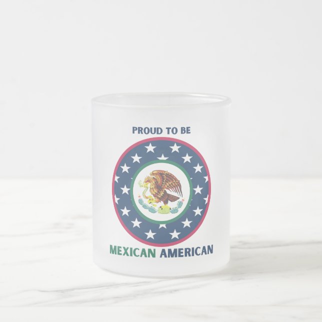 CANECA DE CAFÉ VIDRO JATEADO ORGULHOSO DE SER AMERICANO MEXICANO (Centro)