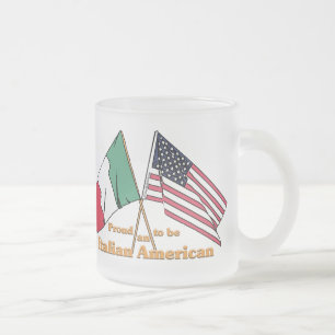 Caneca De Café Vidro Jateado Orgulhoso ser um americano italiano