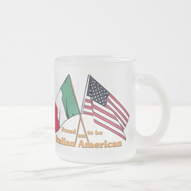 Caneca De Café Vidro Jateado Orgulhoso ser um Italiano-Americano (Direita)