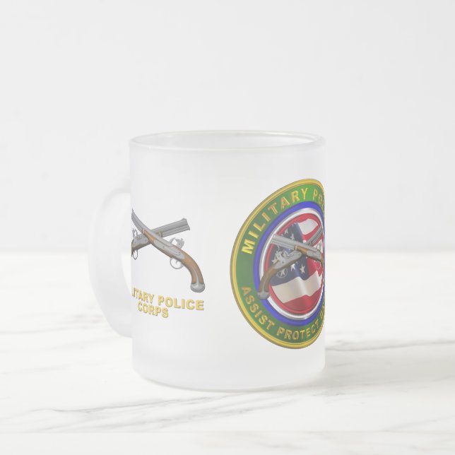 Caneca De Café Vidro Jateado Orpa Militar de Polícia do Exército (Frente Esquerda)