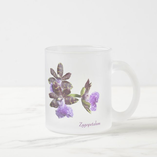 Caneca De Café Vidro Jateado Orquídea Zygopetalum (Direita)
