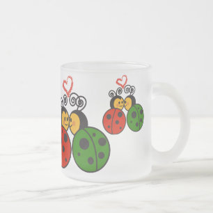 Caneca De Café Vidro Jateado Os insetos do amor