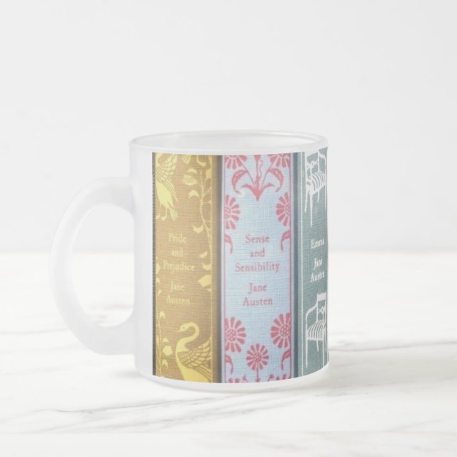 Caneca De Café Vidro Jateado Os romances de Jane Austen (Esquerda)