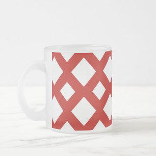Caneca De Café Vidro Jateado Ouros brancos em vermelho