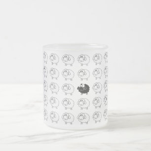 Caneca De Café Vidro Jateado Ovelhas negras