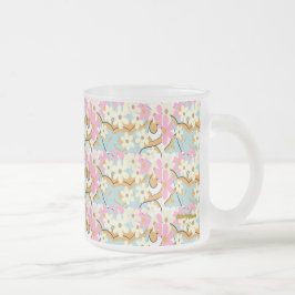Caneca De Café Vidro Jateado OVERFLOW Vidro Fosco Floral - Adiela Akoo