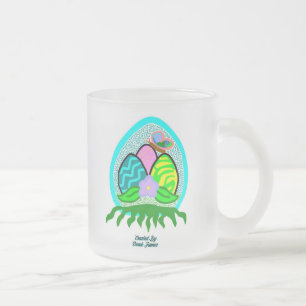Caneca De Café Vidro Jateado Ovos de Páscoa deliciosos Tampão de vidro de Fosco