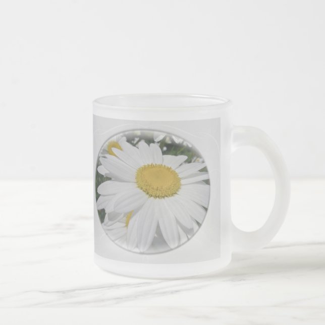Caneca De Café Vidro Jateado Oxeye Daisy Wildflower (Direita)