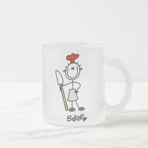 Caneca De Café Vidro Jateado Padeiro Com Espátula