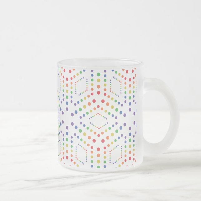 Caneca De Café Vidro Jateado Padrão Arco-íris (Direita)