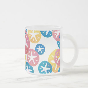 Caneca De Café Vidro Jateado Padrão Azul Amarelo Amarelo de Dólar de Areia