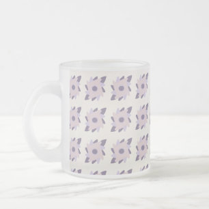 Caneca De Café Vidro Jateado Padrão de Azulejo Decorativo Roxo Pastel