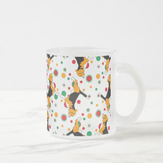 Caneca De Café Vidro Jateado Padrão de Beagle