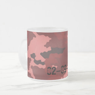 Caneca De Café Vidro Jateado Padrão de Camuflagem Vermelho Camuflagem Rosa Marr