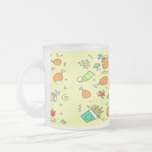 Caneca De Café Vidro Jateado Padrão de comida e bebida