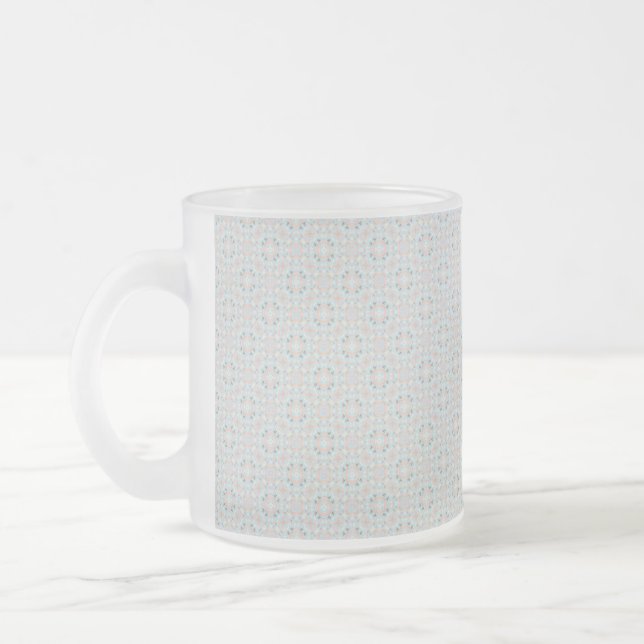 Caneca De Café Vidro Jateado Padrão de Concha de Mar Sem Costura (Esquerda)