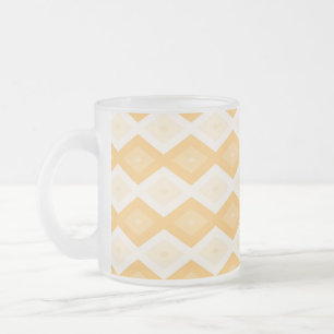 Caneca De Café Vidro Jateado Padrão de diamante amarelo