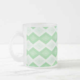 Caneca De Café Vidro Jateado padrão de diamante verde maçã