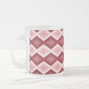Caneca De Café Vidro Jateado Padrão de diamante vermelho