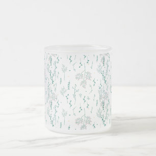 Caneca De Café Vidro Jateado Padrão de flor selvagem