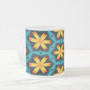 Caneca De Café Vidro Jateado Padrão de Flores de Abstrato Bonito