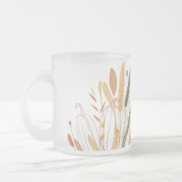 Caneca De Café Vidro Jateado Padrão de Folhas de outono