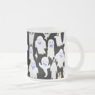 Caneca De Café Vidro Jateado Padrão de Ilustração Fantasma Cuta Spooky - Hallow