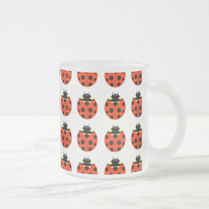 Caneca De Café Vidro Jateado padrão de ladybug