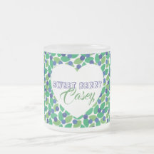 Padrão de Mirtilos Moderno Verde Azul Personalizad