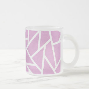 Caneca De Café Vidro Jateado Padrão de mosaico rosa e branco