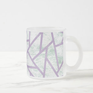 Caneca De Café Vidro Jateado Padrão de mosaico verde-lavanda