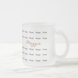 Caneca De Café Vidro Jateado padrão de nomes personalizado