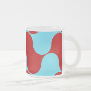 Caneca De Café Vidro Jateado Padrão de Onda Vermelha Vermelha Colorida Branca