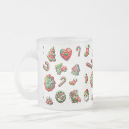 Caneca De Café Vidro Jateado Padrão de padeiro de biscoito de Natal