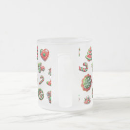 Caneca De Café Vidro Jateado Padrão de padeiro de biscoito de Natal