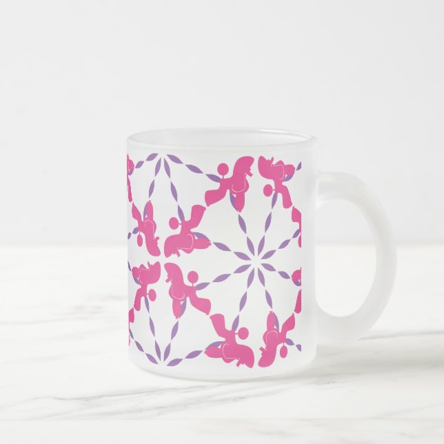 Caneca De Café Vidro Jateado Padrão de poodle (Direita)