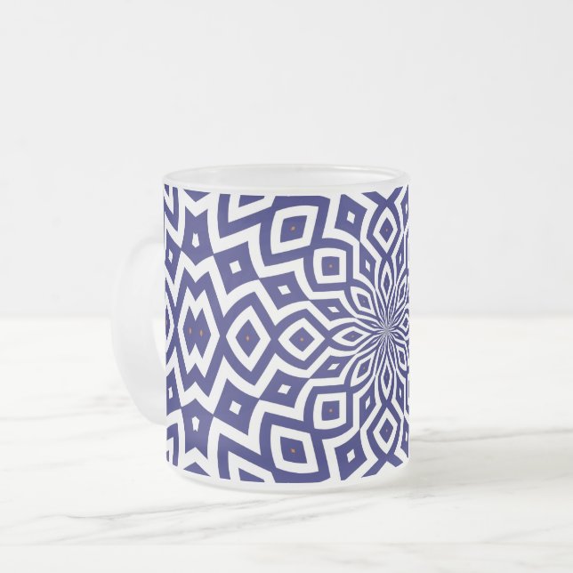 Caneca De Café Vidro Jateado padrão de Squiggle Hipnótico (Frente Esquerda)