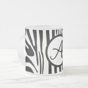 Caneca De Café Vidro Jateado Padrão de Zebra