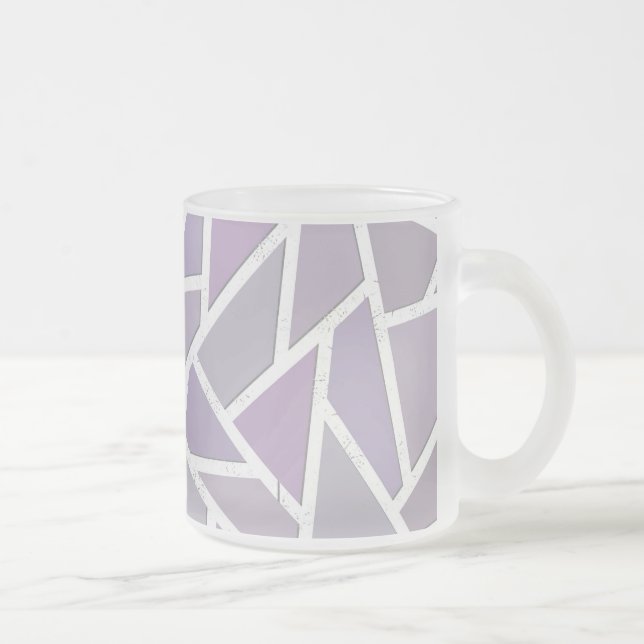 Caneca De Café Vidro Jateado padrão do mosaico da lavanda (Direita)
