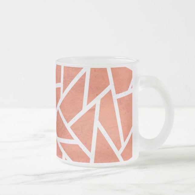 Caneca De Café Vidro Jateado Padrão do mosaico laranja mandarino (Direita)