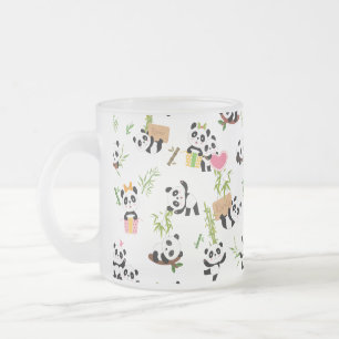 Caneca De Café Vidro Jateado Padrão do Panda