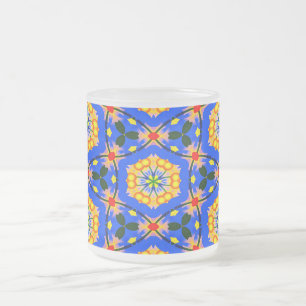 Caneca De Café Vidro Jateado Padrão estético floral