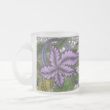 Padrão Fr de Zen Doodle de Flor de Folha Roxa Capr