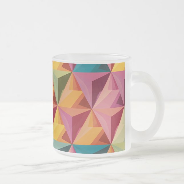 Caneca De Café Vidro Jateado Padrão Geométrico de Triângulo Ousado (Direita)
